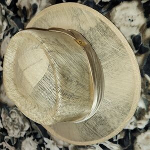 Stacy Adams Cream Mesh Fadora Hat